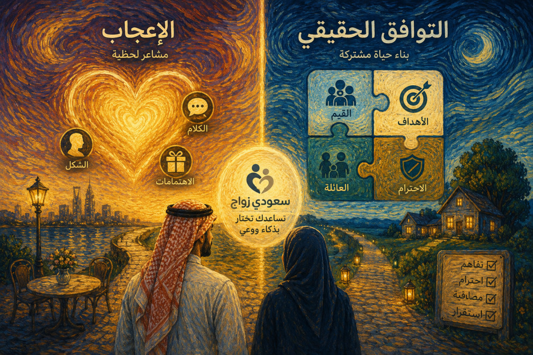 إيش الفرق بين الإعجاب والتوافق الحقيقي؟