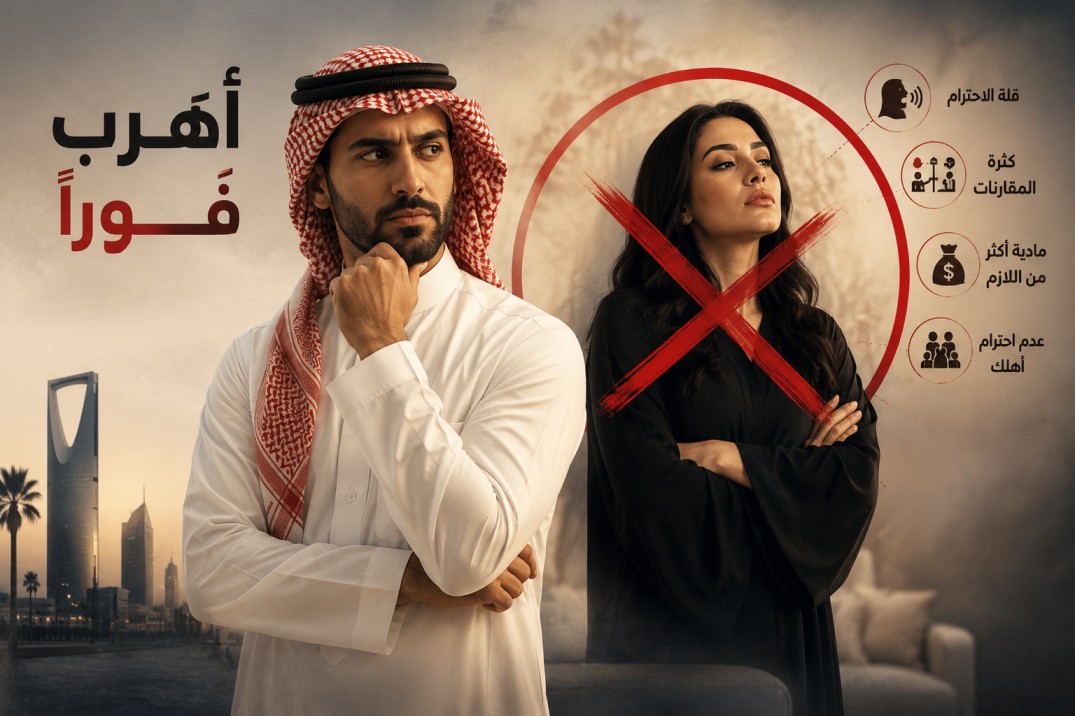 أهرب فوراً ... إذا وجدت هذه النقاط في شريكة حياتك | صفات الزوجة الغير صالحة