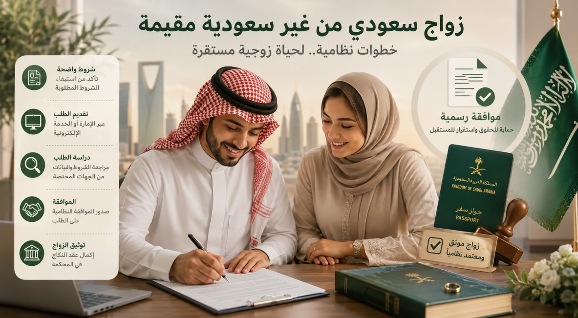 شروط وإجراءات زواج سعودي من غير سعودية مقيمة